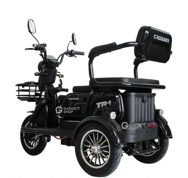 Електроскутер триколісний Crosser TR1 LFP 1500W LiFePO4 76.8V 30Ah tr1-lfp-black фото