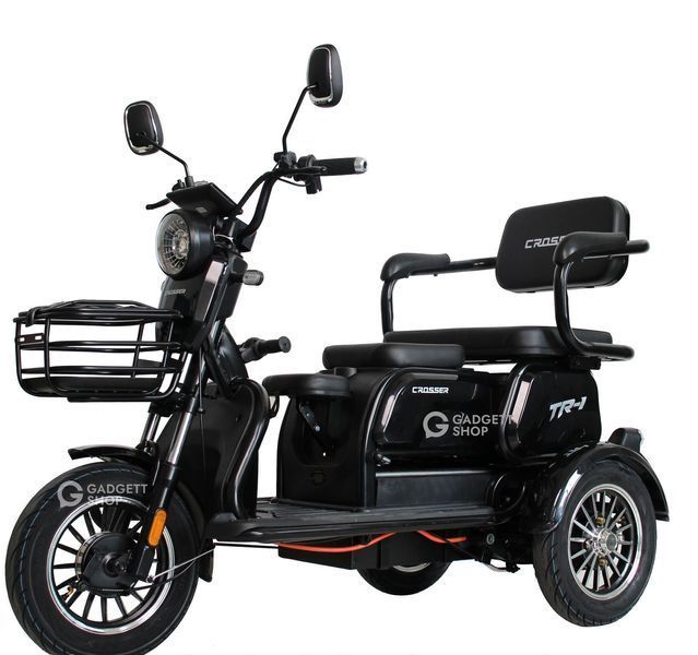 Електроскутер триколісний Crosser TR1 LFP 1500W LiFePO4 76.8V 30Ah tr1-lfp-black фото